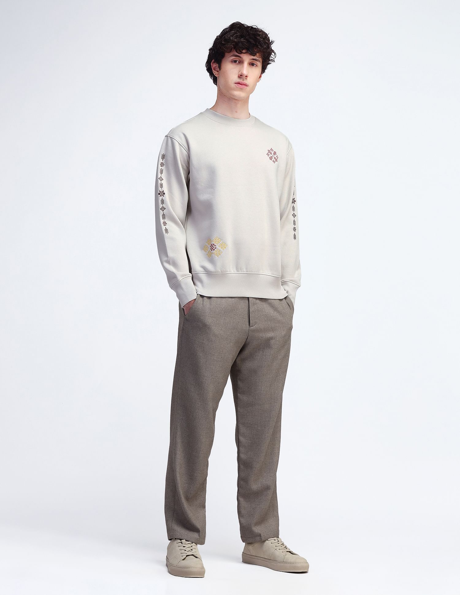 Flying Machine Relaxed Fit Printed Sweatshirt
