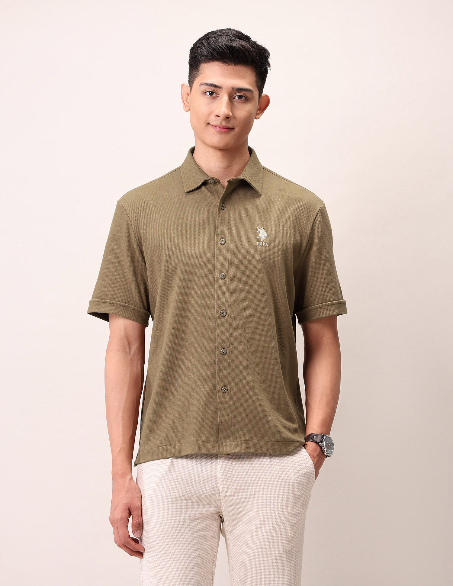 U.S. Polo Assn. Denim Co. Relaxed Fit Pure Cotton Outdoor Shirt