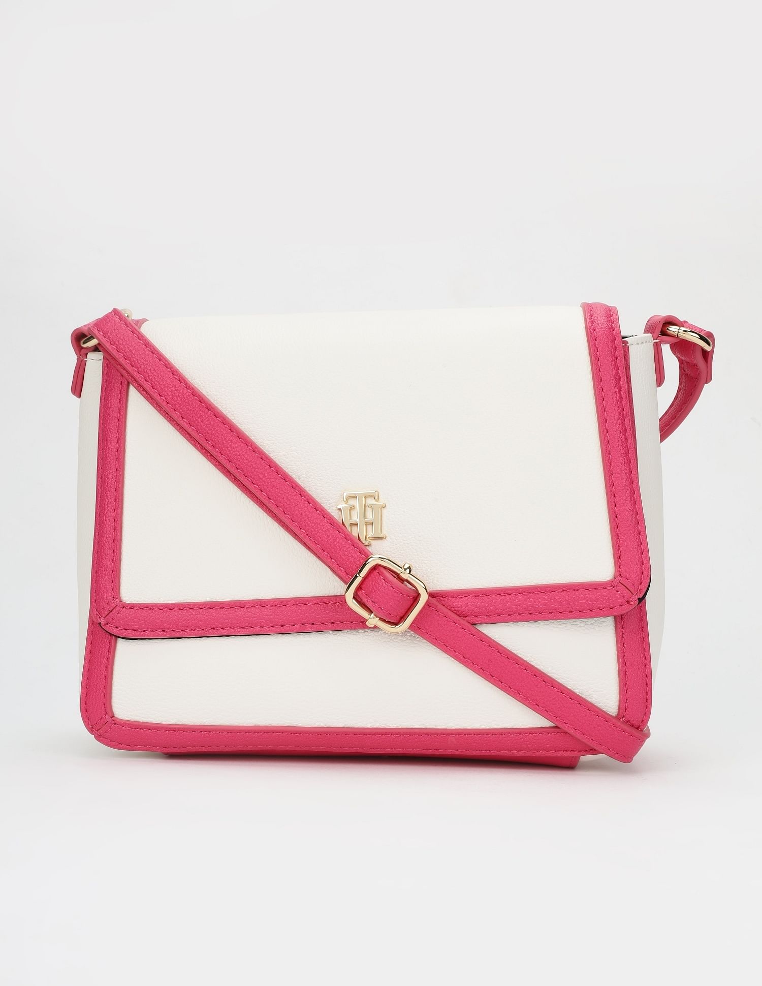 Tommy Hilfiger Solid Pink Pu Sling Bag