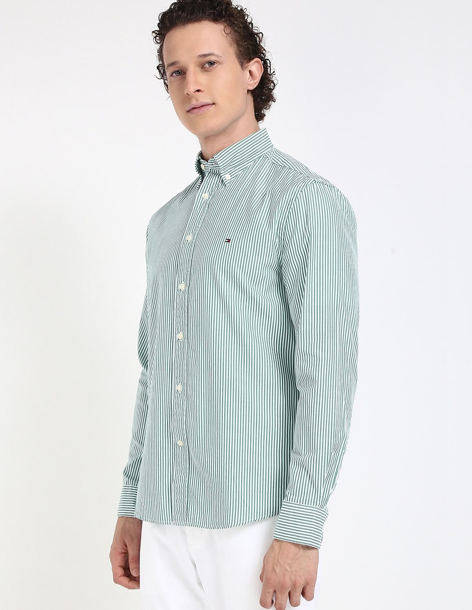 Tommy Hilfiger Striped Regular-Fit Poplin Woven Shirt