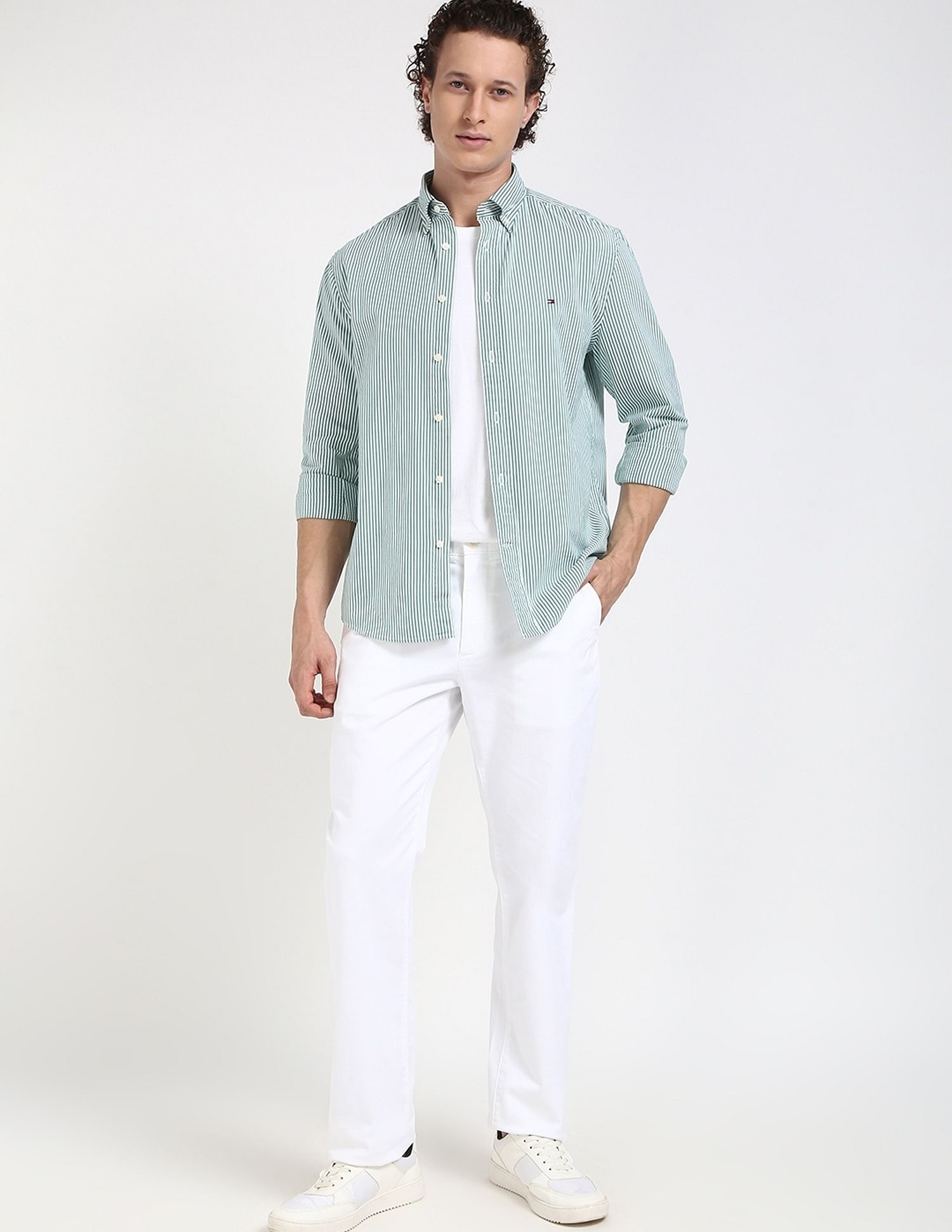 Tommy Hilfiger Striped Regular-Fit Poplin Woven Shirt