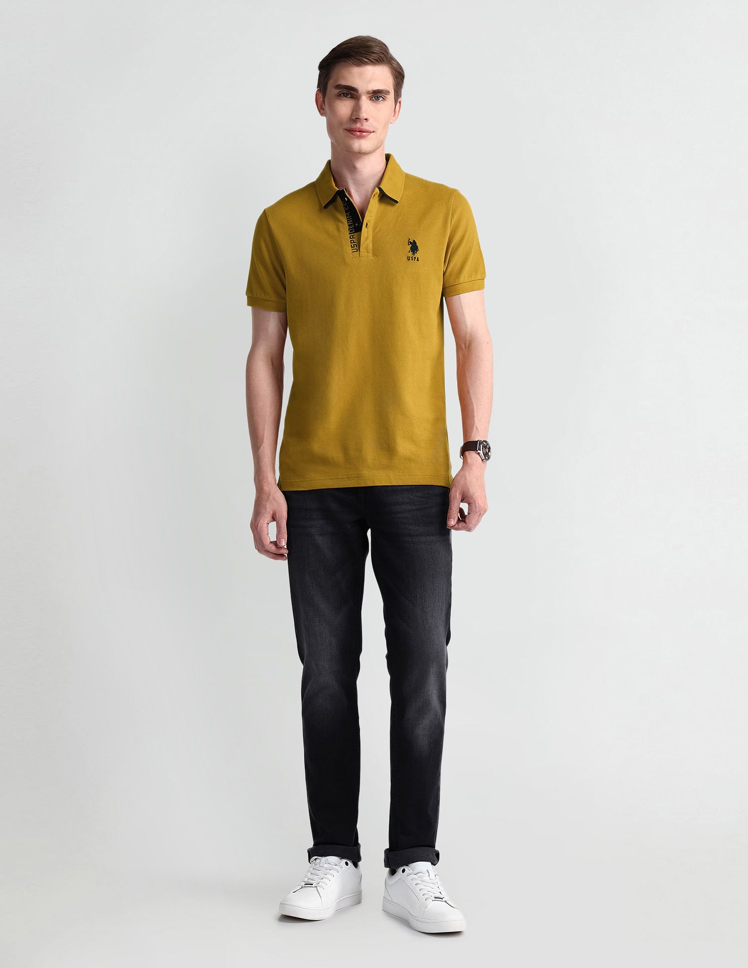 U.S. Polo Assn. Denim Co. Muscle Fit Solid Polo Shirt