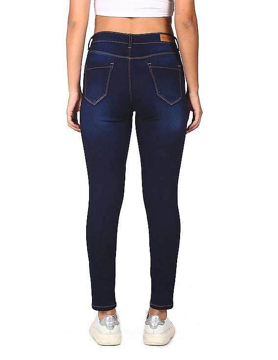 Flying Machine Women Mid Rise Wash Jeans