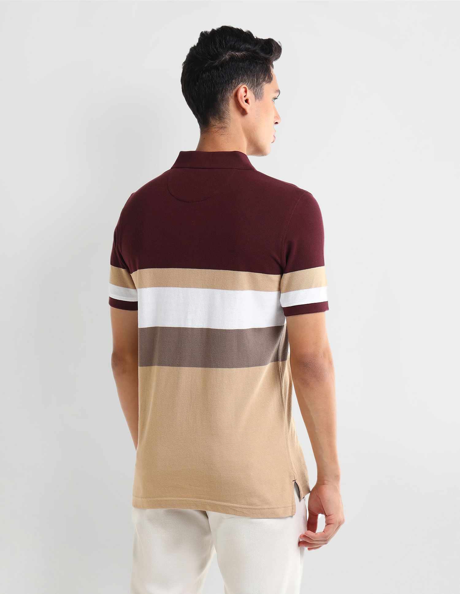 Arrow Sport Colour Blocked Regular Fit Polo Shirt
