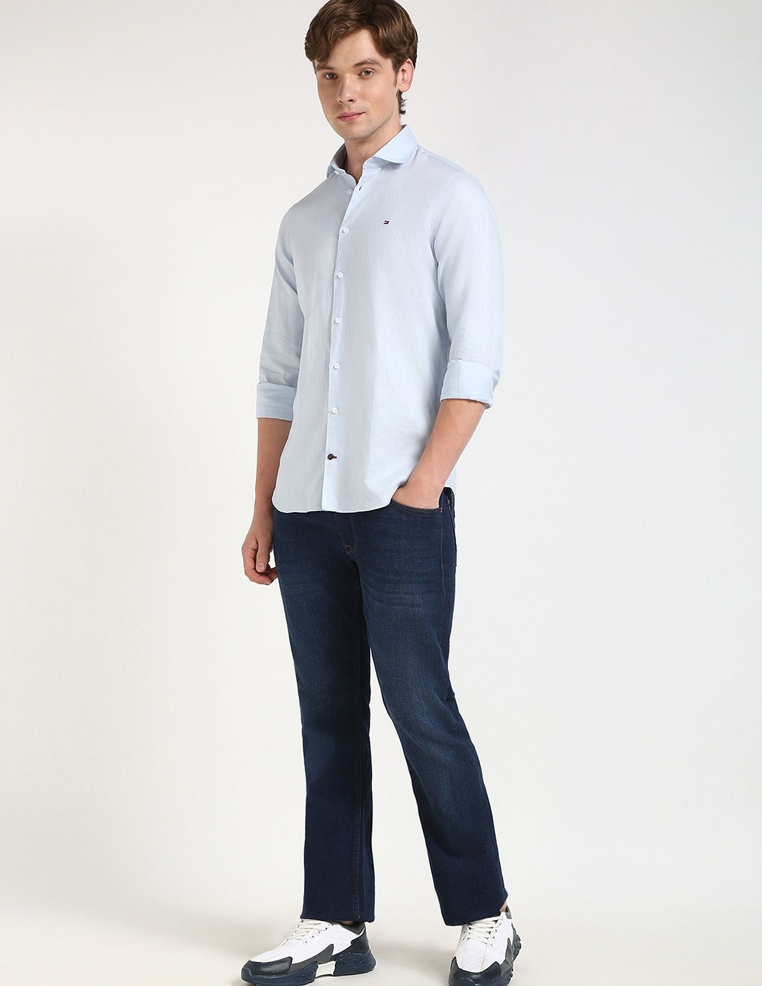 Tommy Hilfiger Solid Slim-Fit Cotton Shirt
