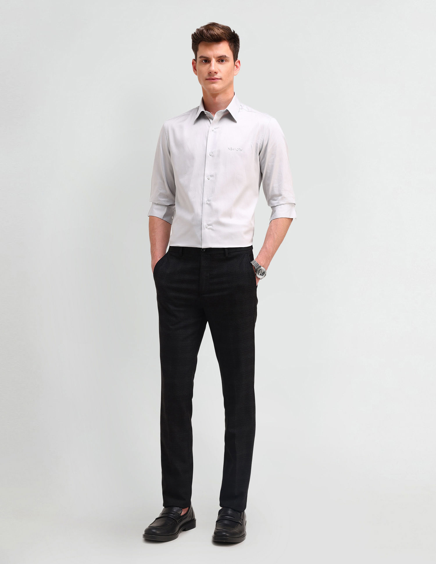 Arrow Newyork Slim Fit Satin Shirt