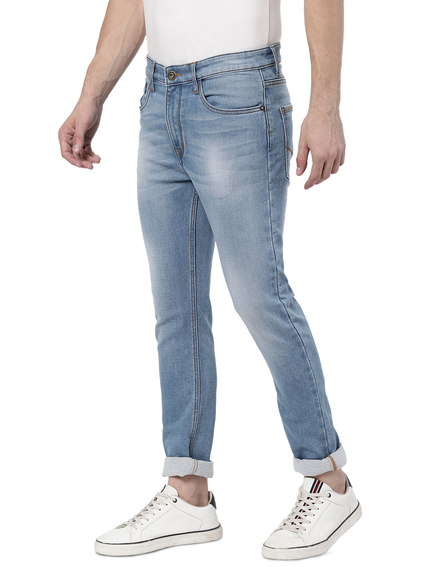 AD by Arvind Slim Fit Stone Wash Jeans