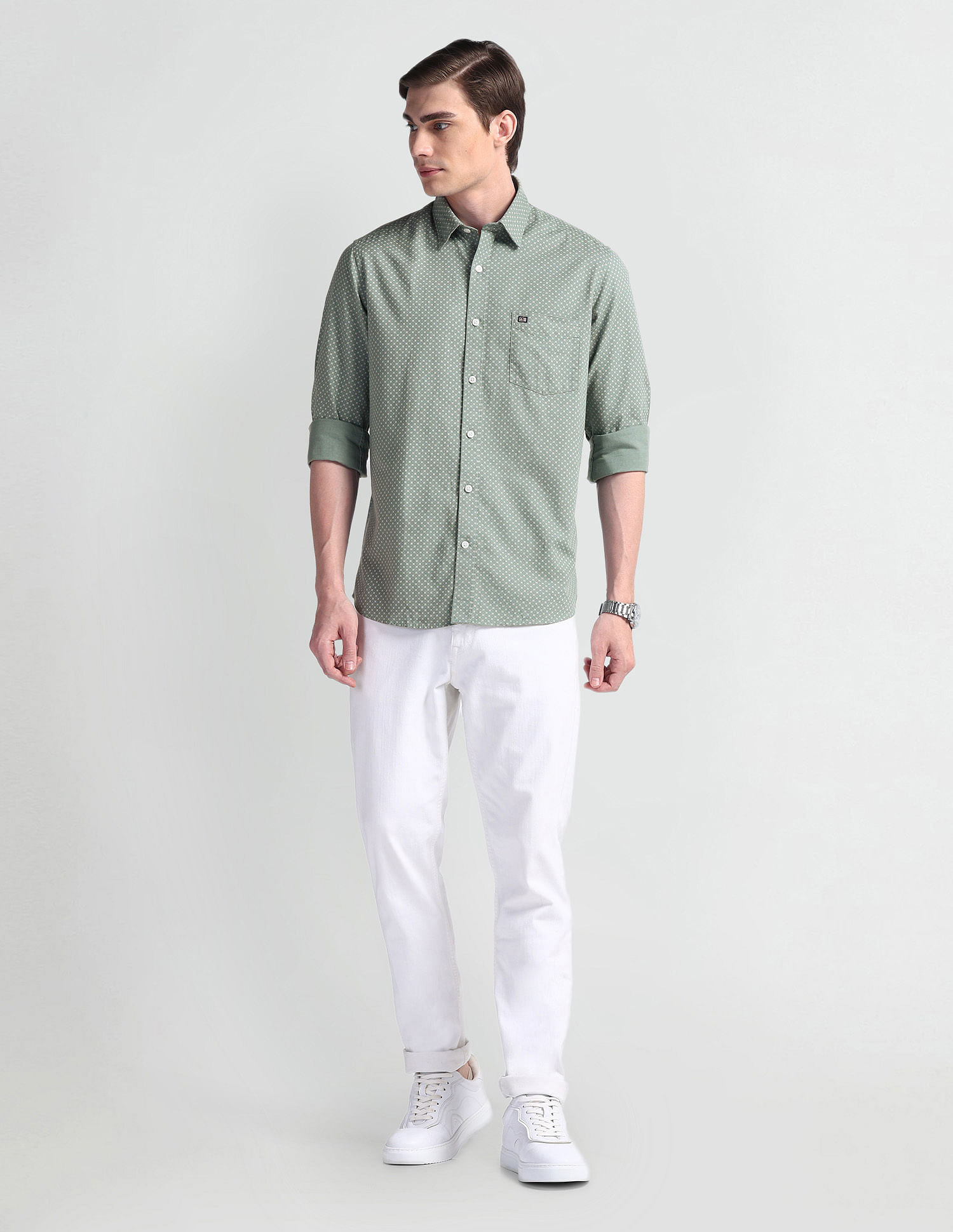 Arrow Sport All Over Print Manhattan Slim Fit Shirt