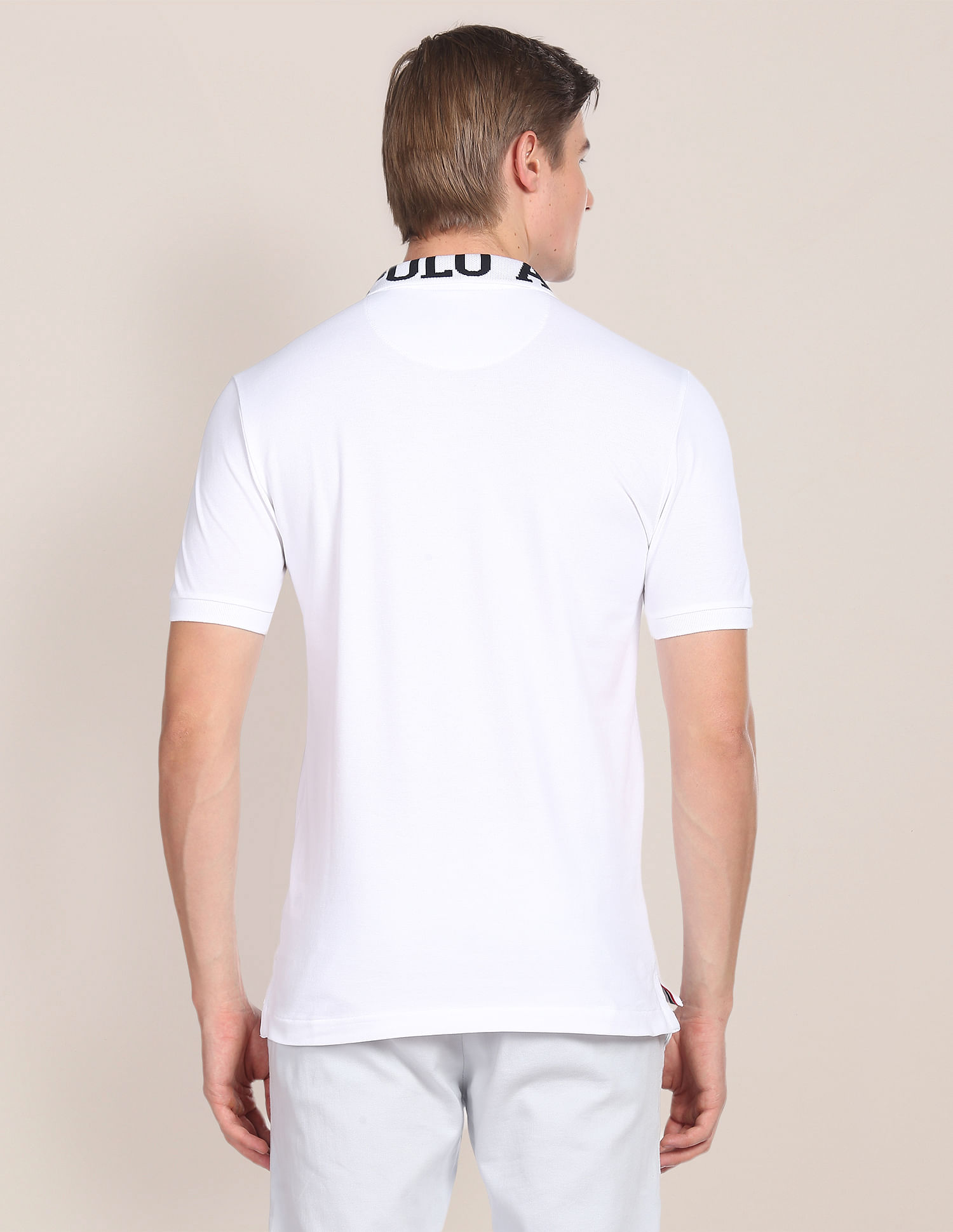 U.S. Polo Assn. Branded Collar Slim Fit Polo Shirt