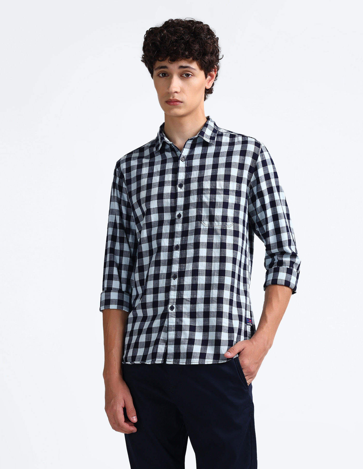 Flying Machine Shepherd Check Cotton Shirt