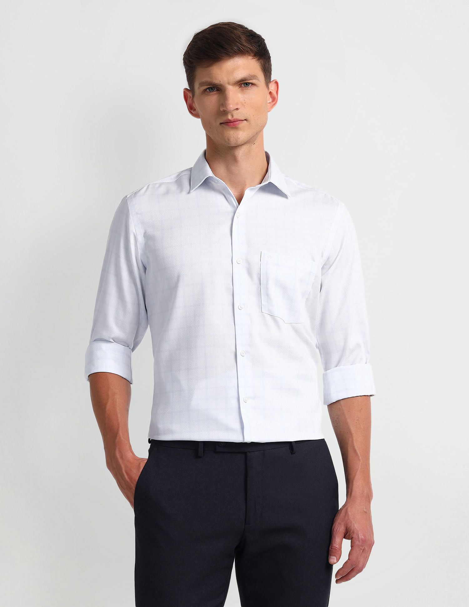Arrow Liberty Classic Regular Self-design Shirt