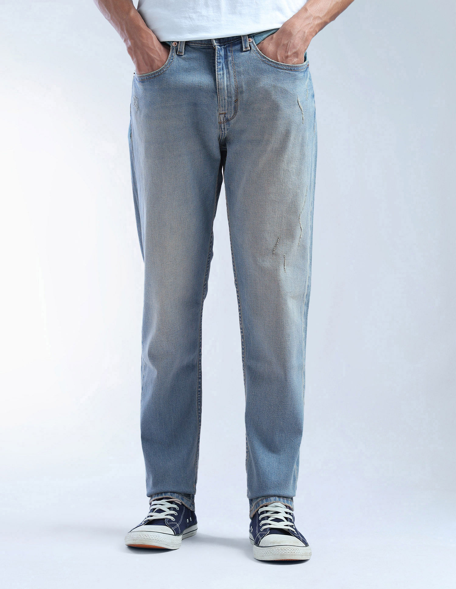 Flying Machine Slash Slim Tapered Fit Stone Washed Jeans
