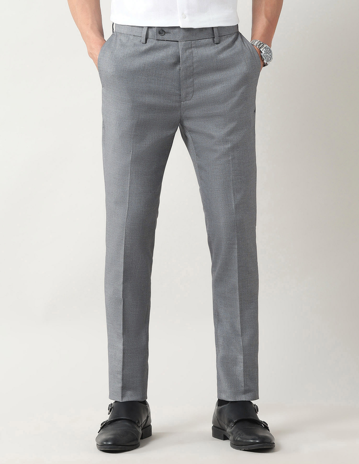 Arrow Slim Fit Dobby Weave Trousers