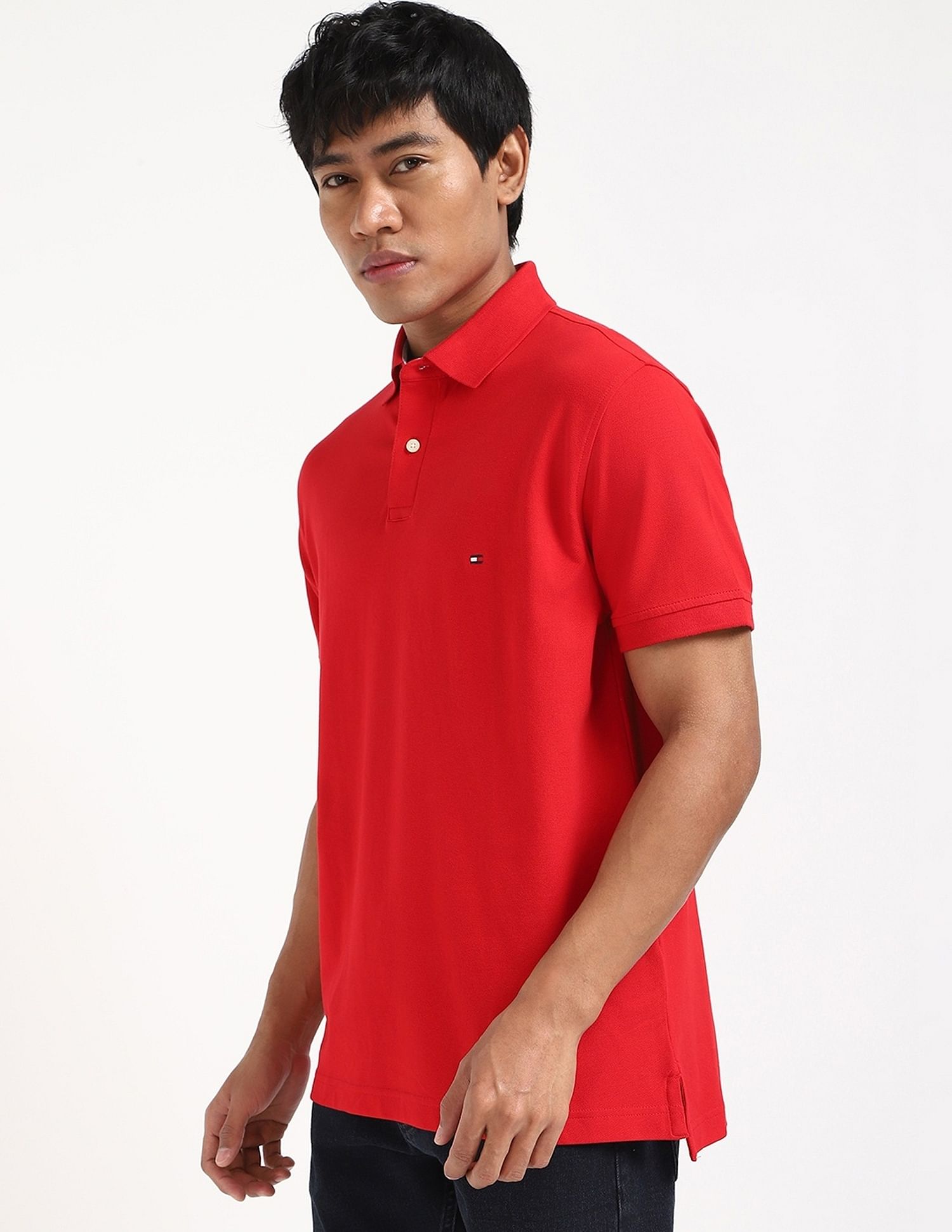 Tommy Hilfiger Solid Regular-Fit Cotton Polo Shirt