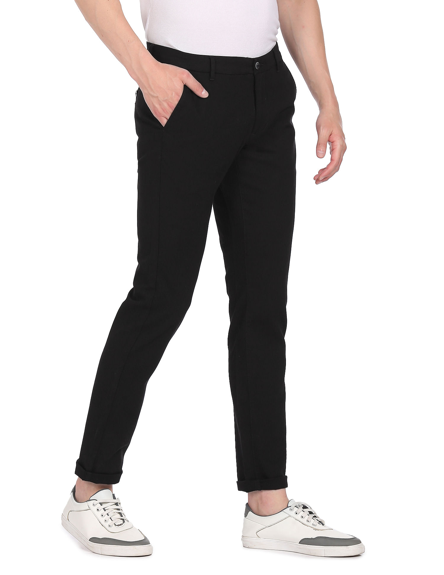 Arrow Sports Casual Trousers  Buy Arrow Sports Men Navy Blue Jackson Skinny  Fit Solid Casual Trousers Online  Nykaa Fashion