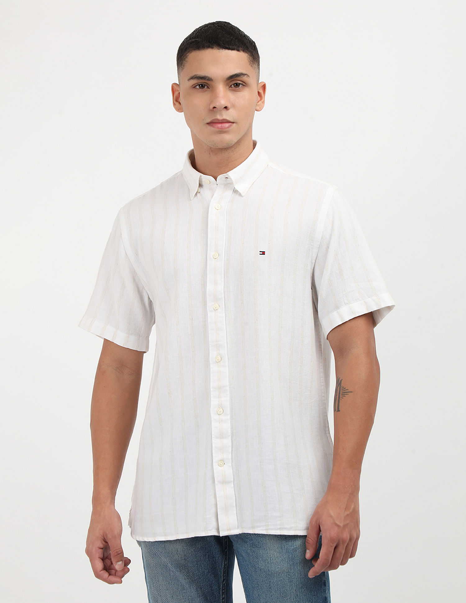 Tommy Hilfiger Textured Linen Regular Shirt