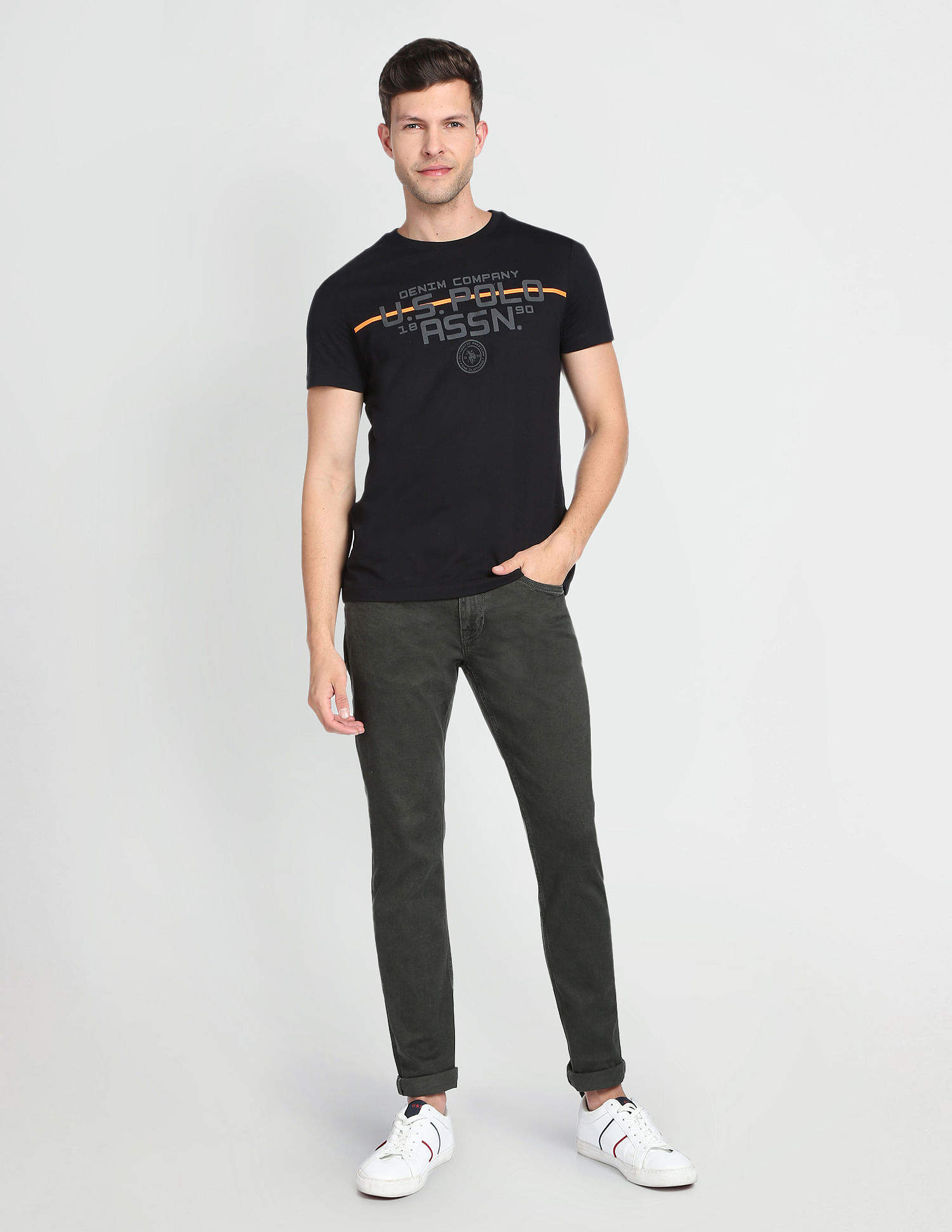 U.S. Polo Assn. Denim Co. Brandon Slim Tapered Fit Olive Jeans