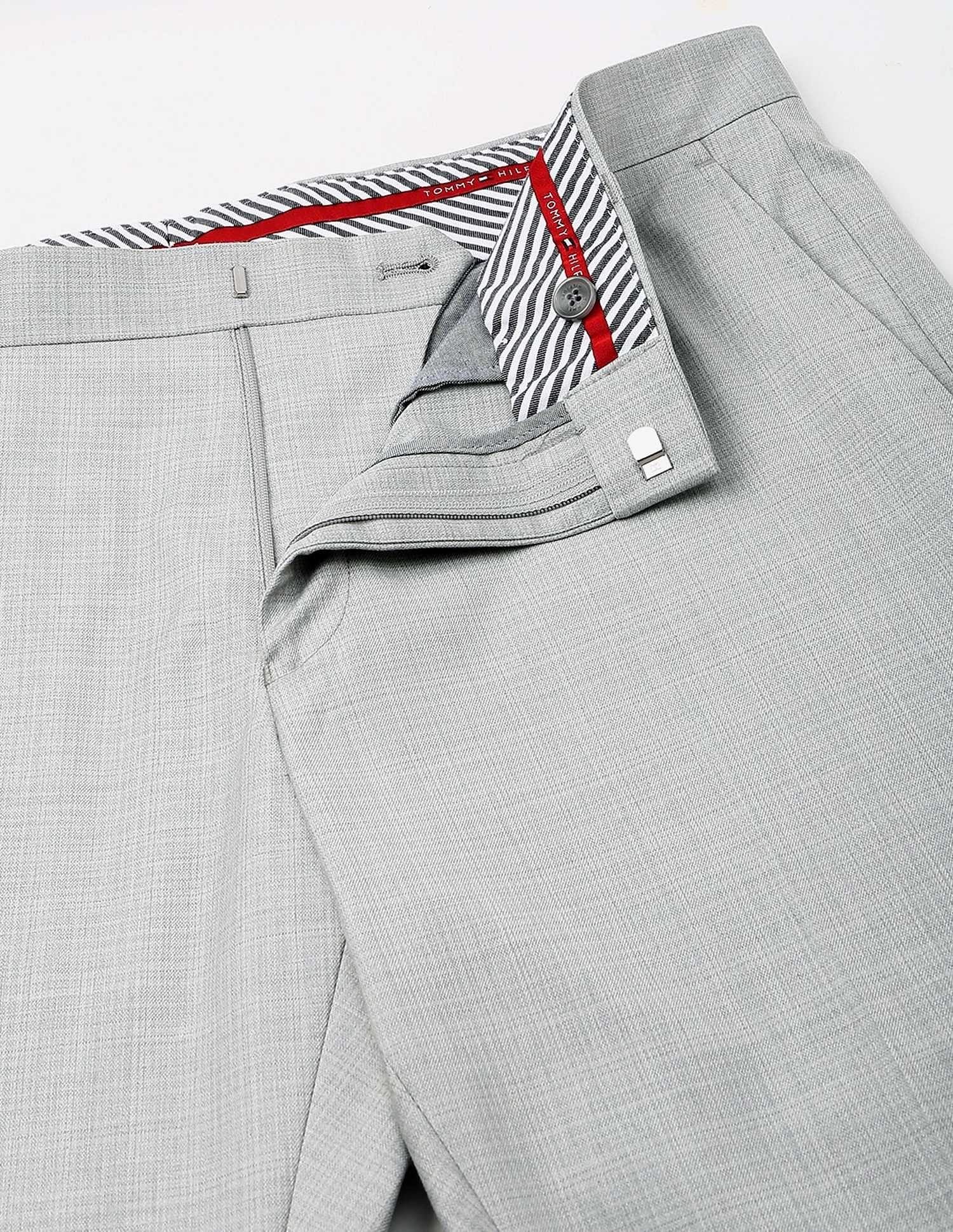 Tommy Hilfiger Regular-Fit Self-Design Mid-Rise Trouser