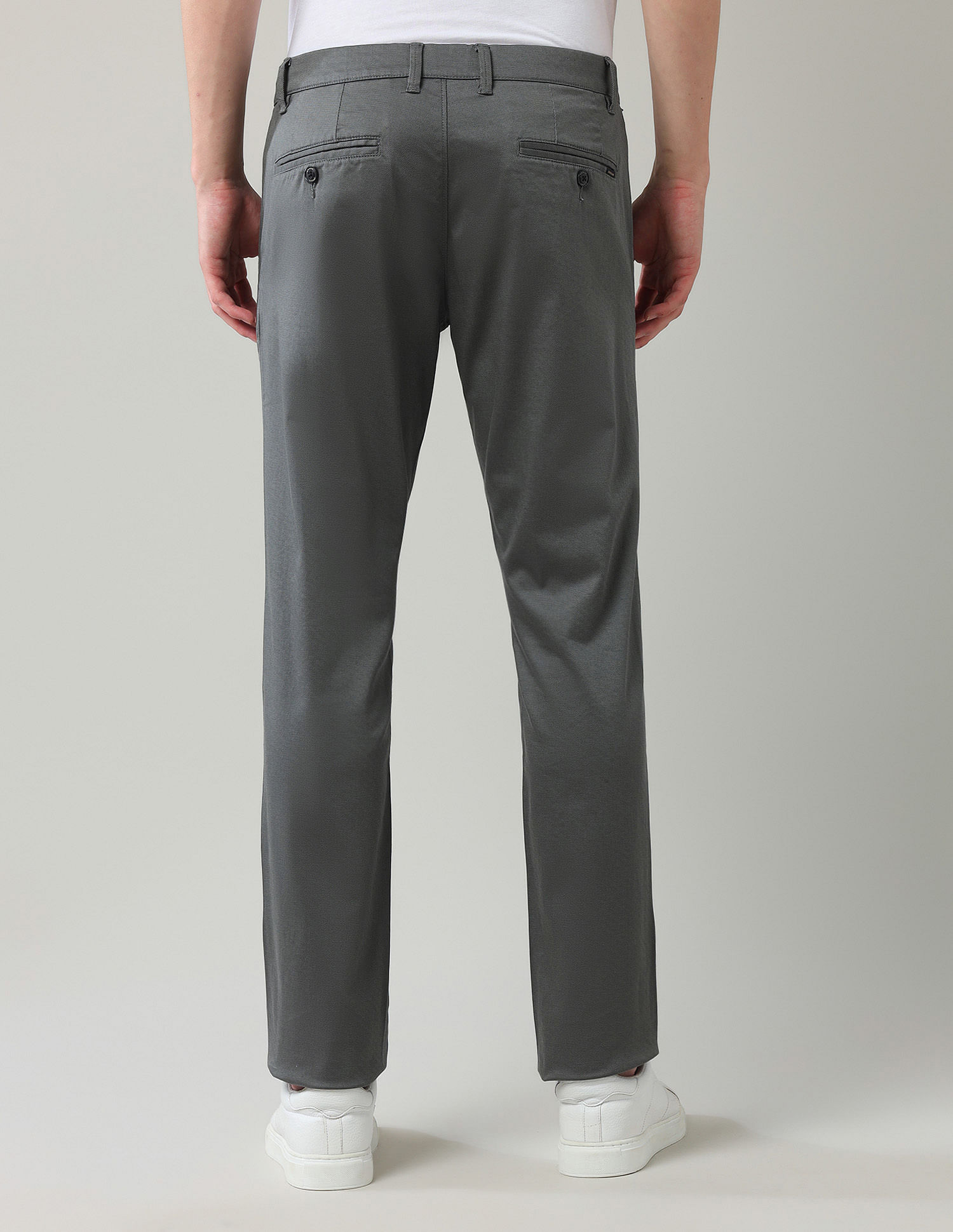 Arrow Sport Slim Fit Satin Solid Trousers