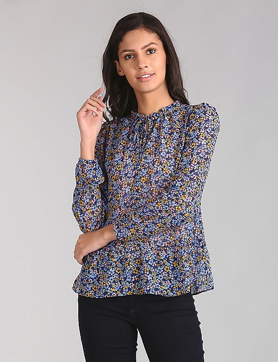 Gap floral best sale blouse