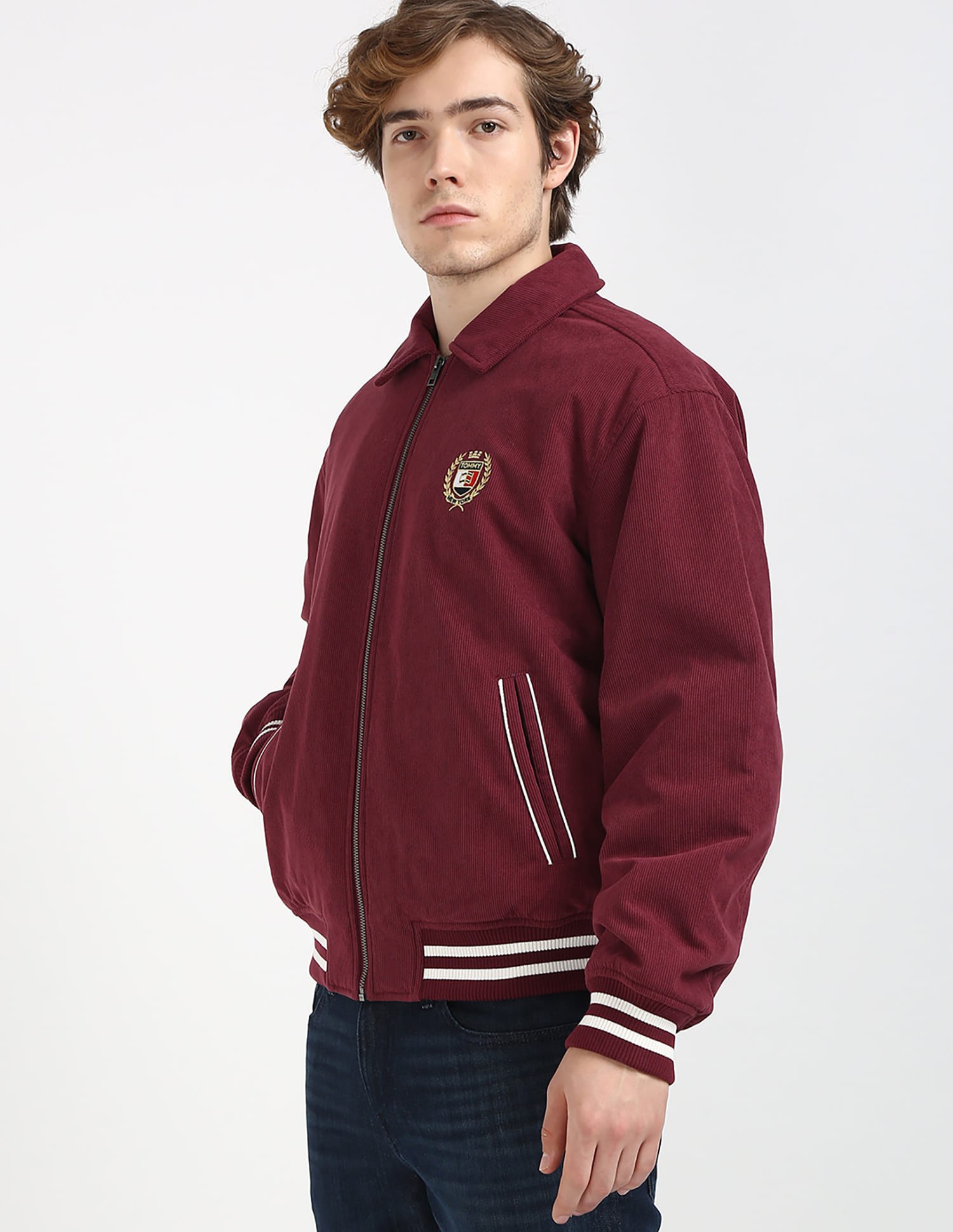 Buy Tommy Hilfiger Crest Cord Letterman Jacket - NNNOW.com