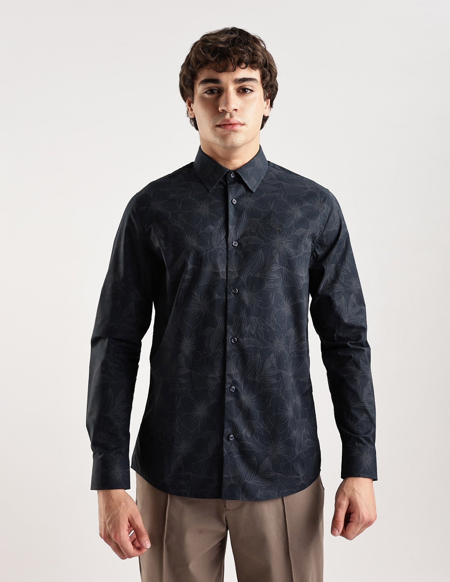 Calvin Klein Jeans Floral Slim Fit Poplin Woven Shirt