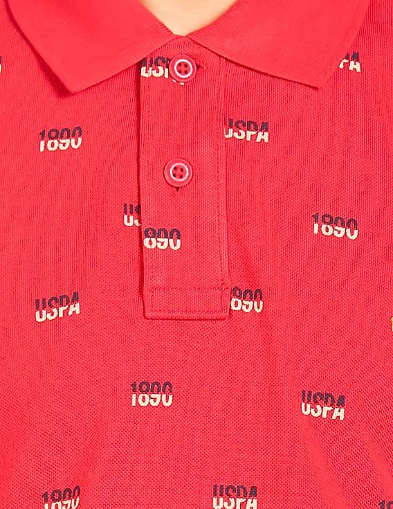U.S. Polo Assn. Cotton Brand Print Polo Shirt