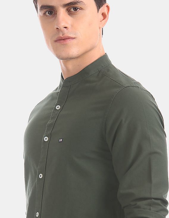 Buy Arrow Sports Mandarin Collar Solid Shirt - NNNOW.com