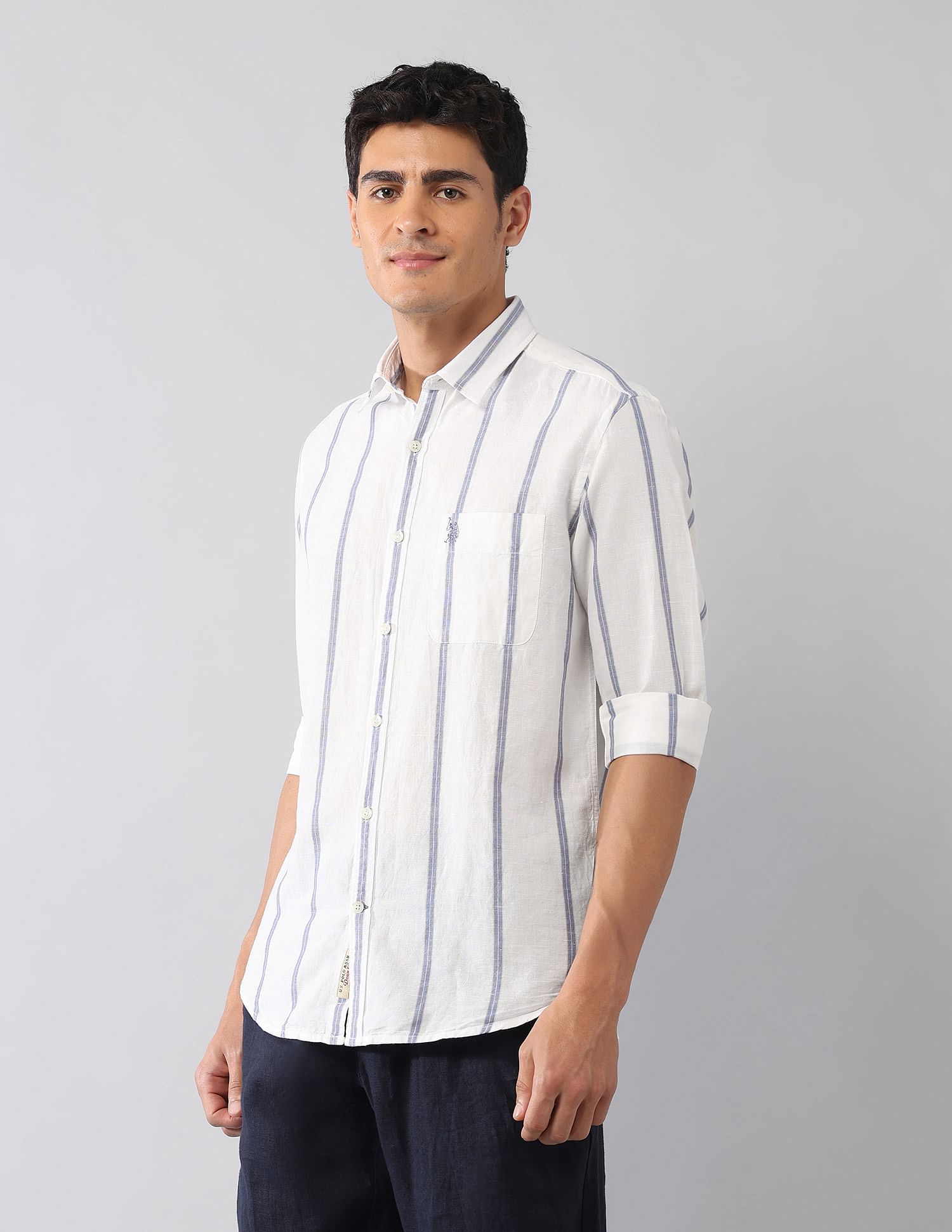 U.S. Polo Assn. Denim Co. Vertical Striped Poplin Regular Fit Shirt