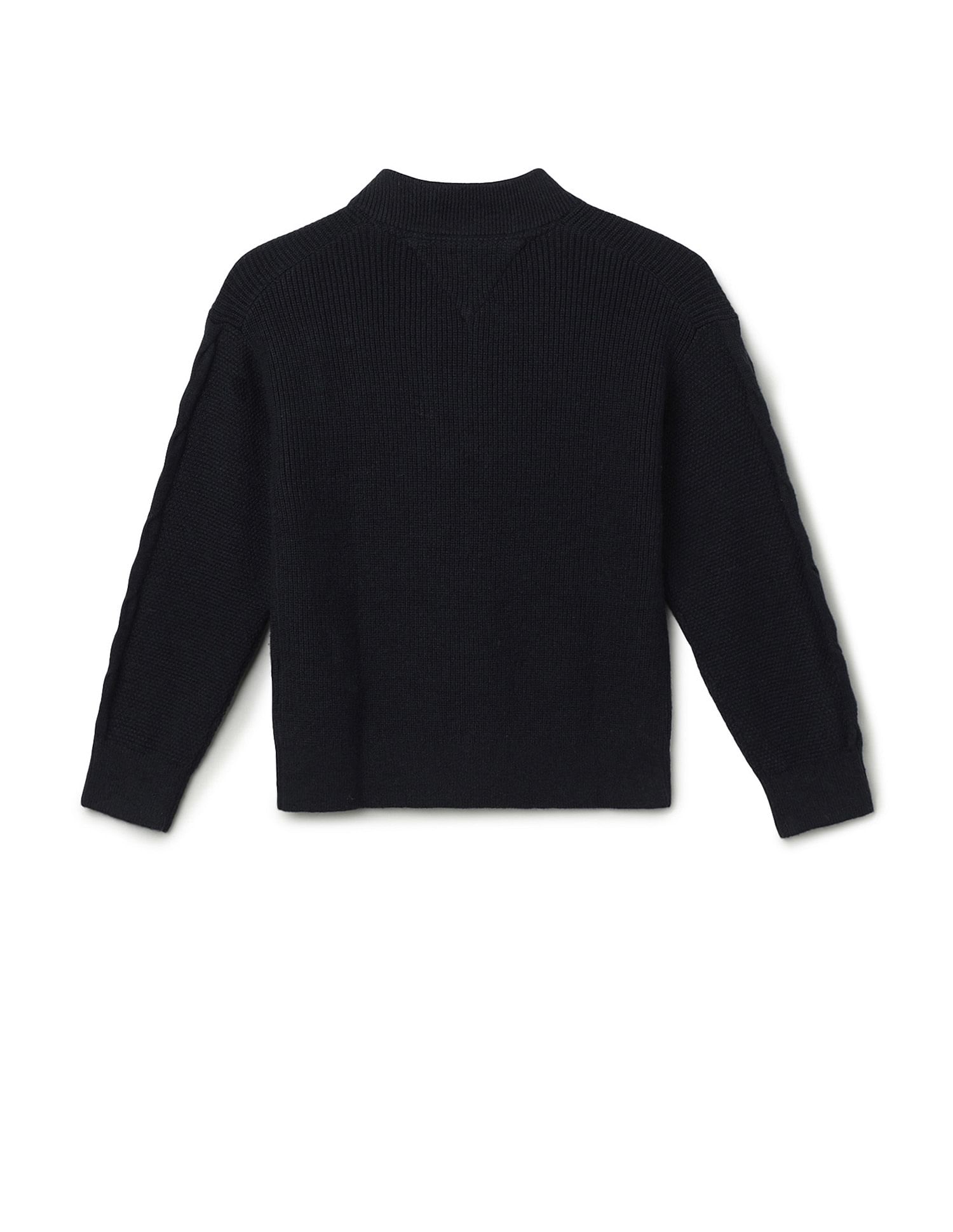 Tommy Hilfiger Kids Boys Turtleneck Half Zip Sweater