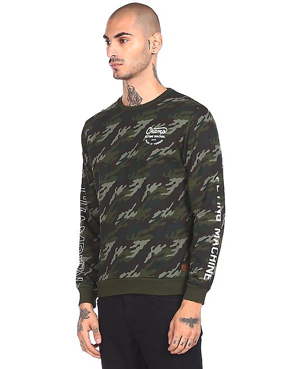 Camo hot sale print sweatshirt