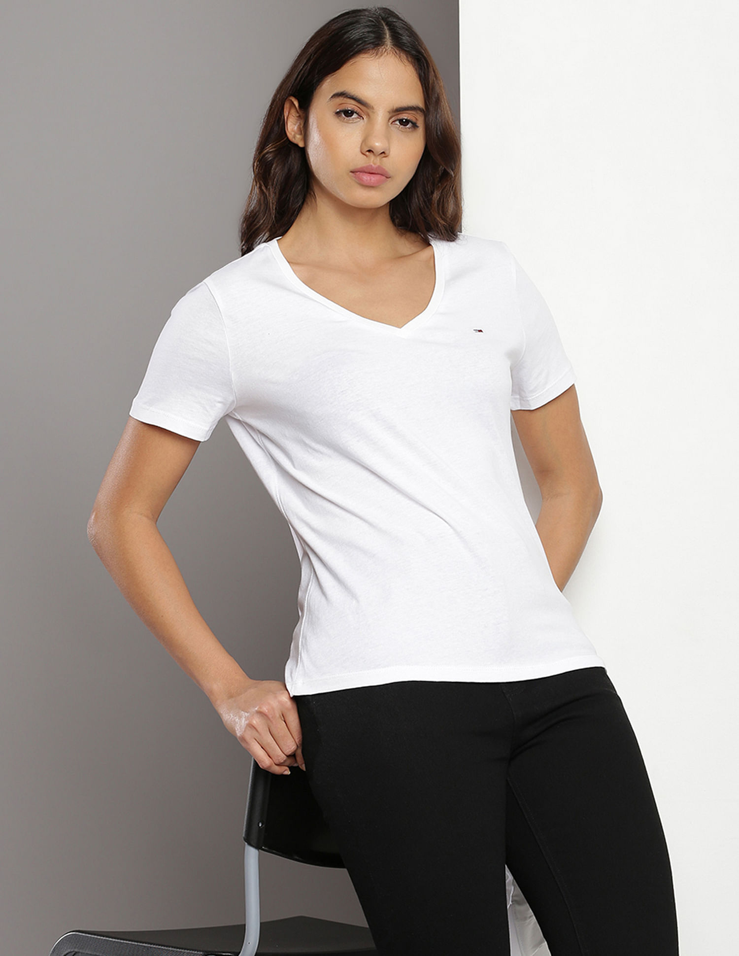 Tommy Hilfiger Solid V-Neck T-Shirt