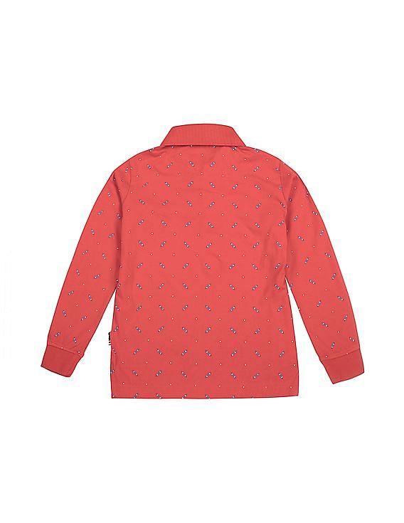 U.S. Polo Assn. Kids Boys Long Sleeve Printed Polo Shirt