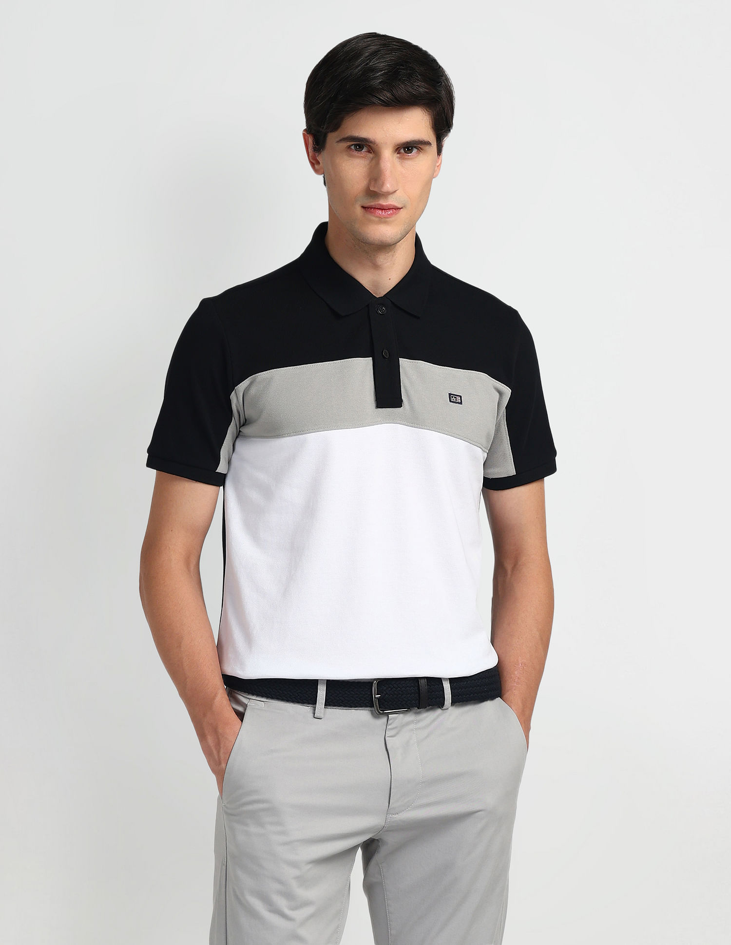 Arrow Sports Colour Block Logo Polo Shirt