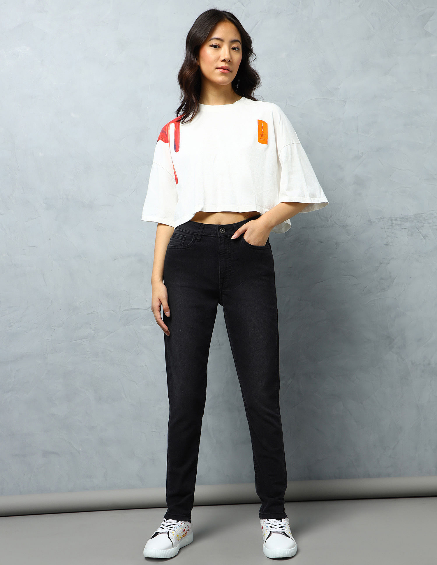 Flying Machine Women High Rise Veronica Skinny Fit Twill Jeans