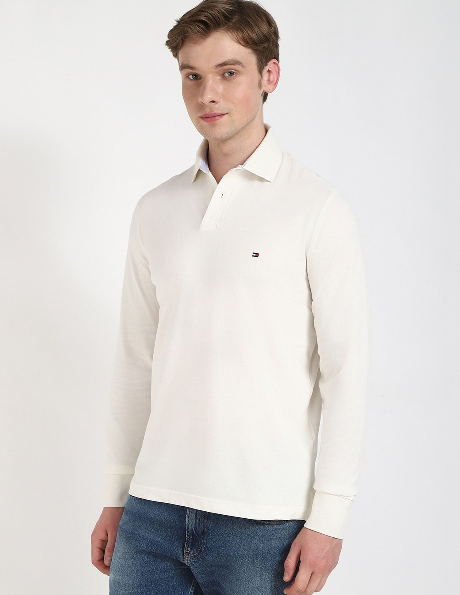 Tommy Hilfiger Solid Regular-Fit Cotton Polo Shirt