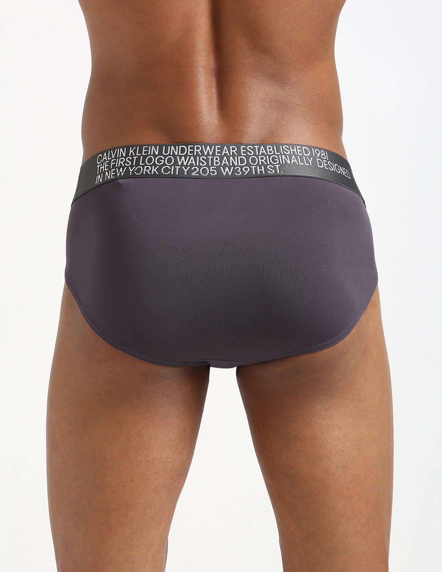 Calvin Klein Underwear Mens Solid Grey Briefs
