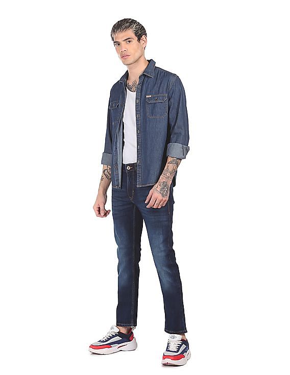 Flying Machine Mid Rise Michael Slim Tapered Fit Jeans