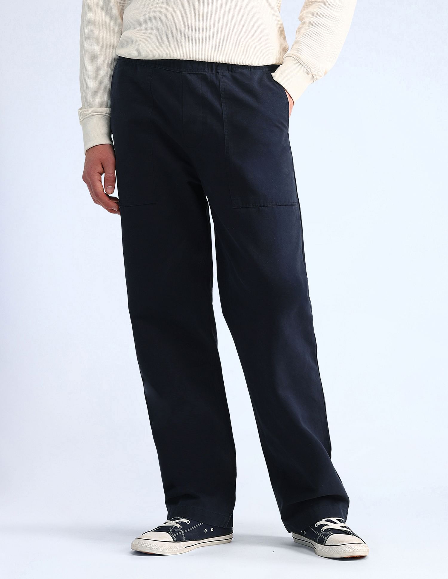 Flying Machine Twill Solid Trousers