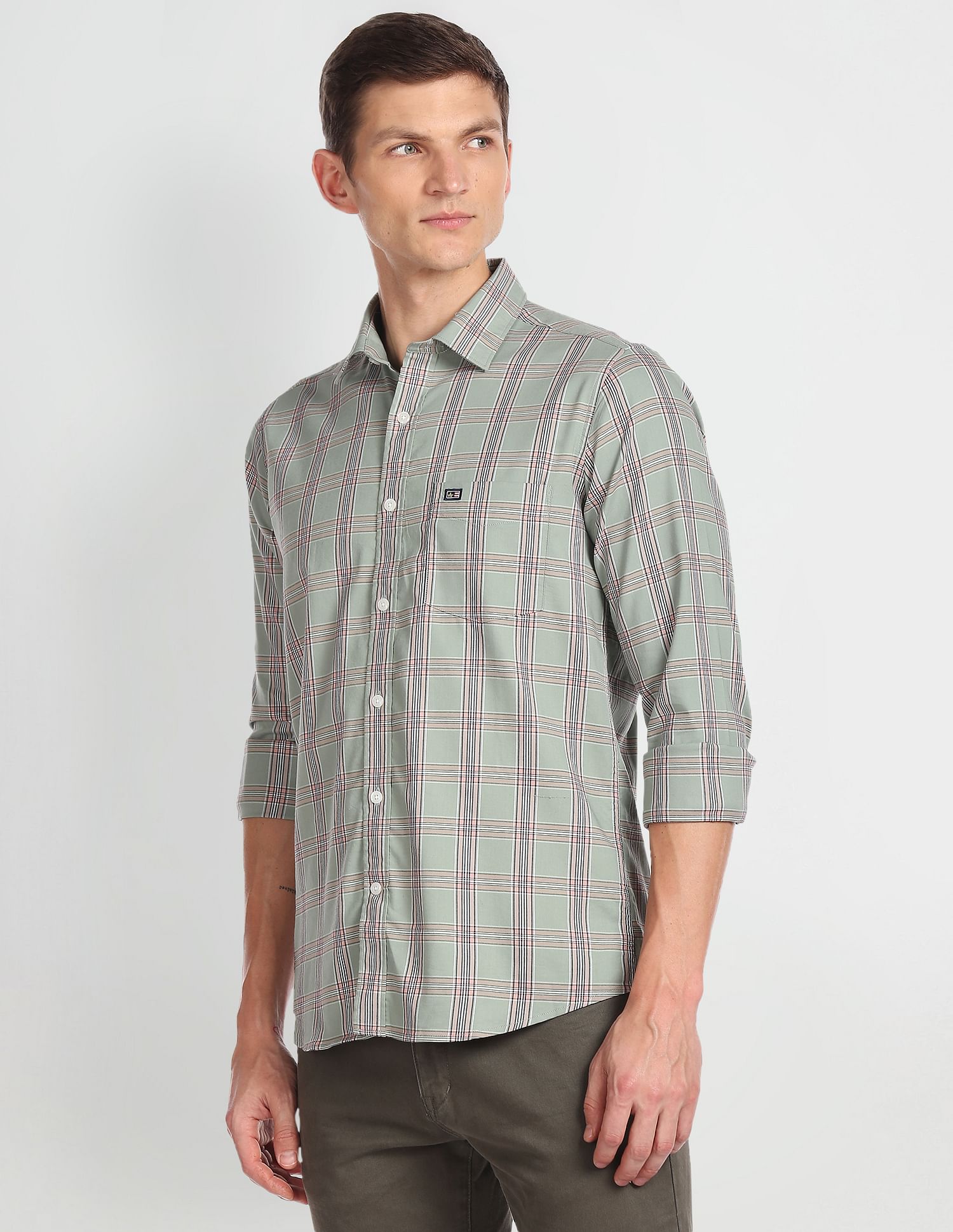 Arrow Sports Tartan Check Twill Shirt