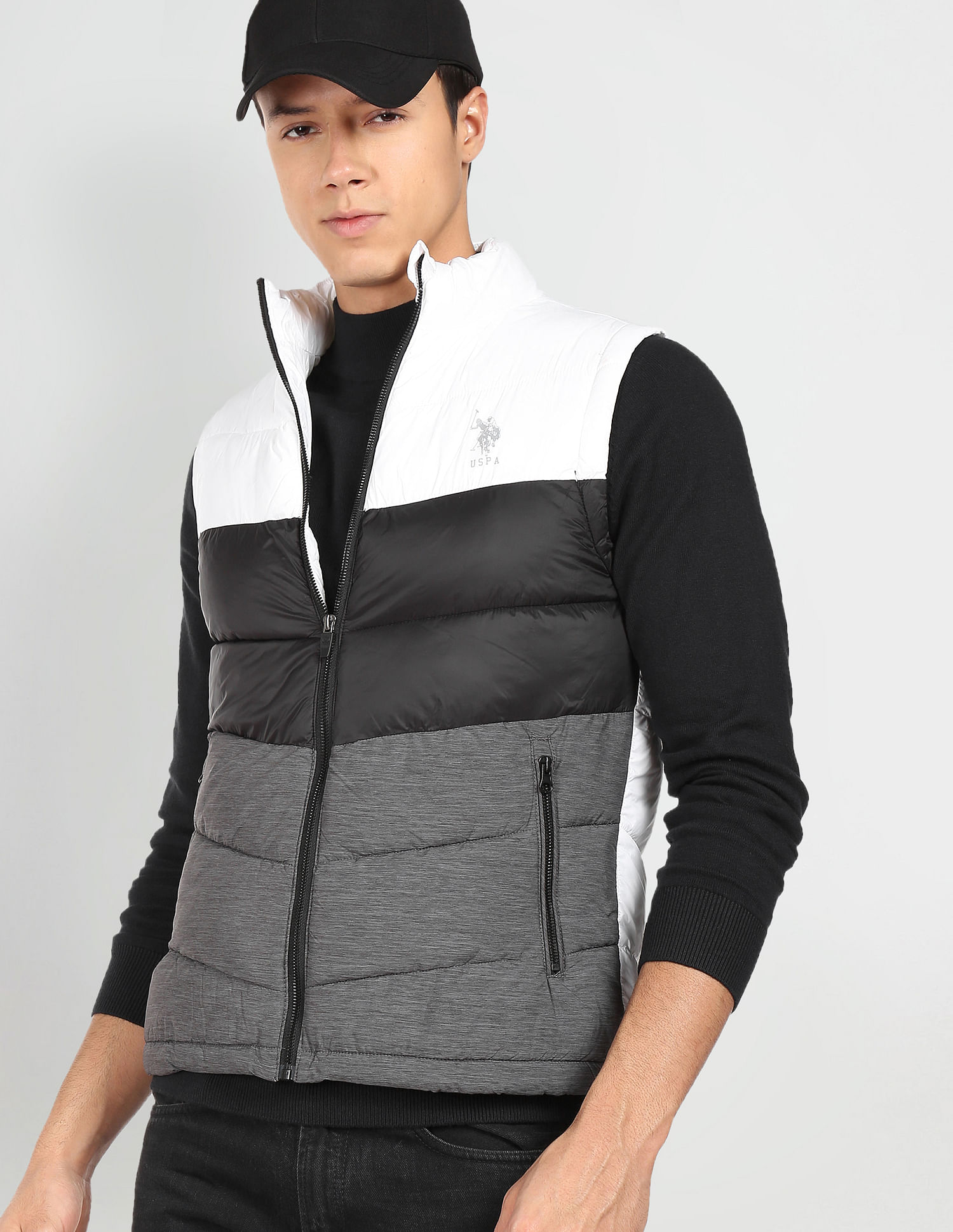 U.S. Polo Assn. Denim Co. Sleeveless Colour Block Jacket