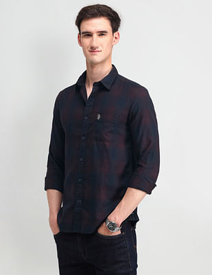 U S Polo Assn Denim Co Tartan Check Slim Fit Shirt