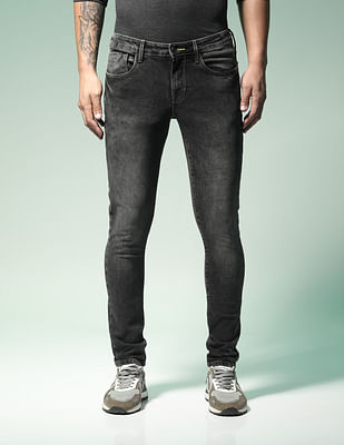Grey Splatter Denim 3D Slim Tapered Jeans – 8&9 Clothing Co.
