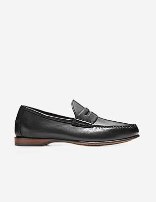 Buy Cole Haan Men Black Leather Penny Loafers - NNNOW.com display picture 2