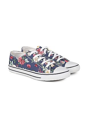 floral print canvas sneakers