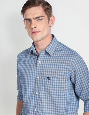 Arrow Sports Gingham Check Dobby Casual Shirt