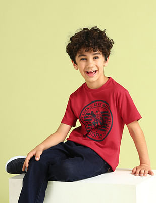 U S Polo Assn Kids Boys Pure Cotton Regular T-shirt