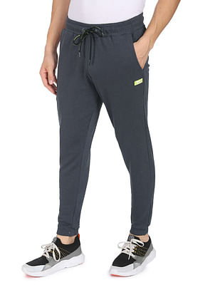 Flying Machine Mid Rise Elasticised Waist Heathered Joggers