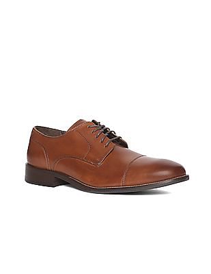 Men Brown Benton Cap Toe Derby Shoes 