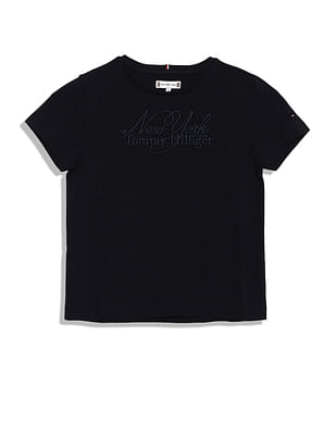 Tommy Hilfiger Kids New York Script  Transitional Cotton T-Shirt